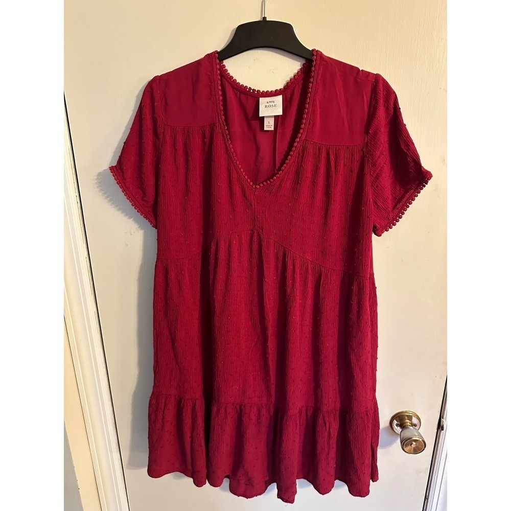 Knox Rose Red Tiered Mini Dress Fairycore Women's Size L